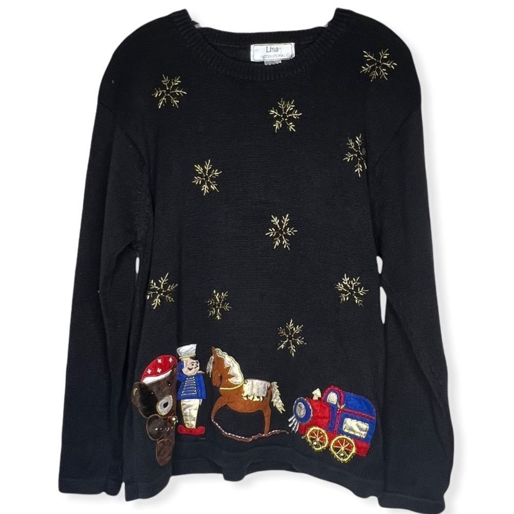 Vintage Lisa International Beaded Christmas Sweater